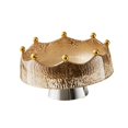 thumbnail image 3 of Frutero con pedestal Plato de frutas Centro de mesa Cuenco decorativo Moderno Multiusos Marrón y plata, 3 of 7