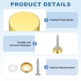 thumbnail image 3 of Uxcell Mirror Screws Brass Decorative Caps Cover Nails Fasteners Polished Fit for Mirror Sign Advertising Hardware Gold 14mm, 3 of 5