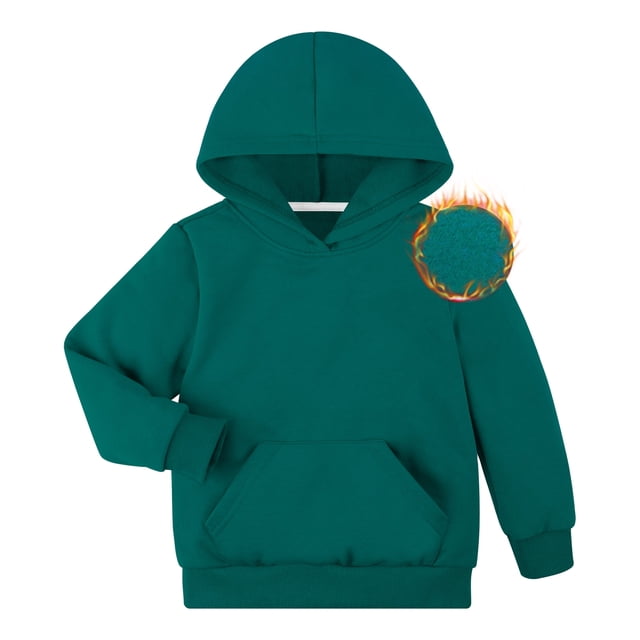 BIG ELEPHANT Sudadera con Capucha para Niño de Forro Polar Tipo Pulóver, Sudaderas con Capucha de Manga Larga Cálidas con Bolsillo para Niños