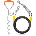 thumbnail image 1 of Cable de amarre y estaca para perros Petbobi, cable de acero de 3 m, estaca de 41 cm, 1 of 6