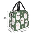thumbnail image 2 of KLL Alpaca Faces Print Insulated Lunch Bag Women, Reusable Cute Tote Lunch Box for Adult & Men, Leakproof Cooler Lunch Bags for Work Office Travel Picnic, 2 of 5