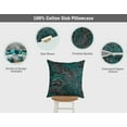 thumbnail image 3 of VargottamSquare Pillow Cover - Decorative Pillow Covers20x20 Inches,PrintedTeal BlueThemePillowcase, DecorativeSquareCushionCovers, 3 of 4