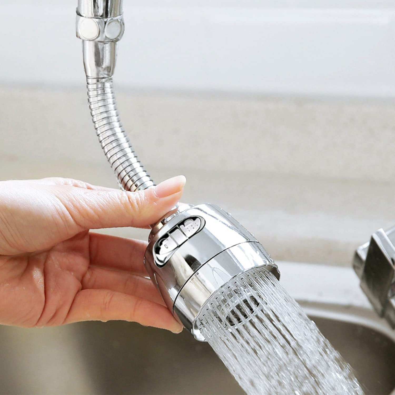 Pinkiou Kitchen Sink Faucet Sprayer Attachment 360° Rotatable Extender Tap Faucet Nozzle Head Water Shower Filter Anti-Splash Kitchen Accessories