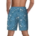 thumbnail image 3 of Kdxio Dinosaur Skull Print Men's Swim Trunks with Compression Liner 7 Inch Inseam Quick Dry Swim Shorts, 3 of 7