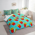 thumbnail image 3 of Homewish Children Teens Cartoon French Fries 7-Piece Bedding Comforter Set,Funny Fast Food King Bedding Sets,Red Yellow Blue Ultra Soft Bed Sheets,Lightweight Room Decor,Reversible, 3 of 8
