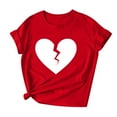 thumbnail image 4 of HongQid Women Short Sleeve Love Heart Graphic Funny Cute T Shirts Tee Casual Summer Tops Red Valentines(Gift Ideas), 4 of 5
