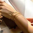 thumbnail image 2 of Gold Bracelets for Women Waterproof, 14K Real Gold Plated Stackable Dainty Chain Bracelet Set, Cuban Link & Paperclip Styles, Fashion Jewelry Gifts for Birthday, Christmas, Valentine's Day, 2 of 7