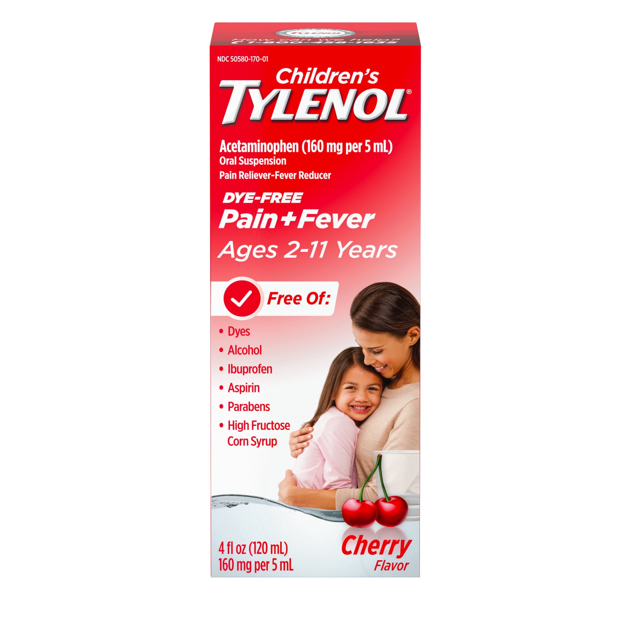 Children's Motrin + Children's Tylenol Pain & Fever Relief Dye-Free Liquid Bundle, 4 fl oz (2 Items)
