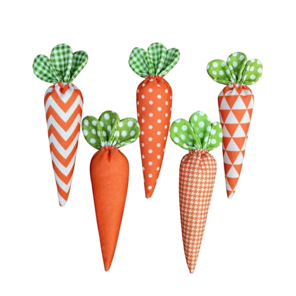 Easter Fabric Carrot Decor Set – 5-Piece Festive Tabletop Decoration for Spring, Holiday Centerpiece & Basket Filler