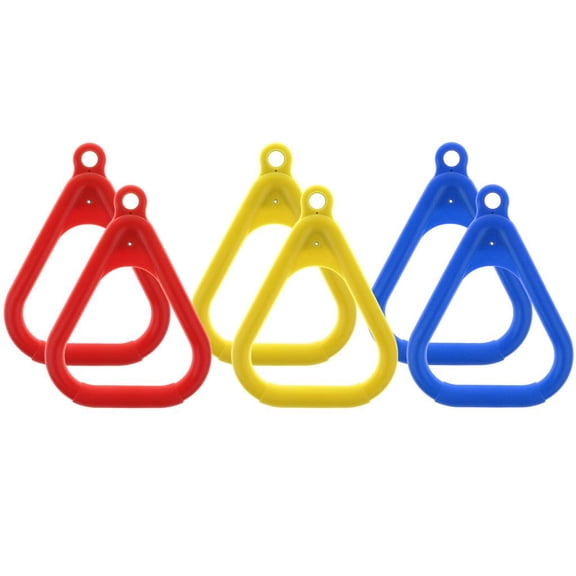 LeeQinersw 6pcs Outdoor Gym Rings Plastic Ring Swing Replacements & Additions, Red & Yellow