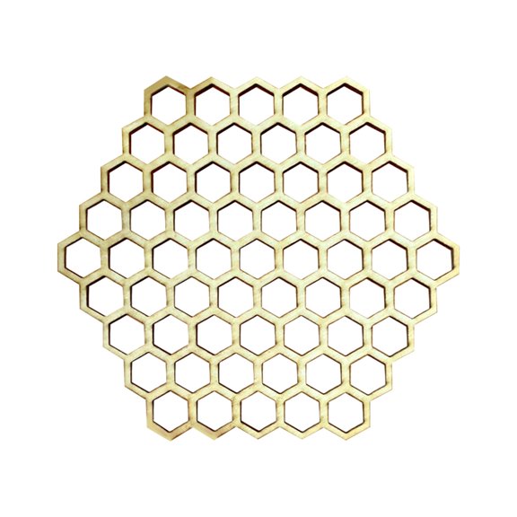 Wooden Honeycomb Design Round Placemat Set for Dining Table Decorative in Living Room and Bedroom
