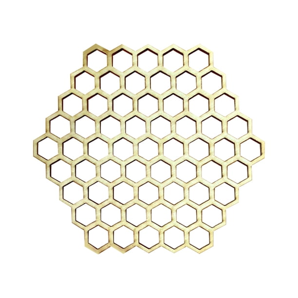 Mantel individual de madera con diseño de panal para mesa de comedor, juego para salón y dormitorio, decorativo, redondo, 10 cm