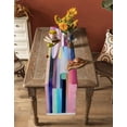 thumbnail image 5 of Ldtrchee Colorful Geometric Table Runner 48 Inches, Modern Oil Painting Abstract Bed Runner Dresser Scarves Tabletop for Indoor Outdoor Parties/Ceremony/Banquet, 13" x 48", 5 of 8