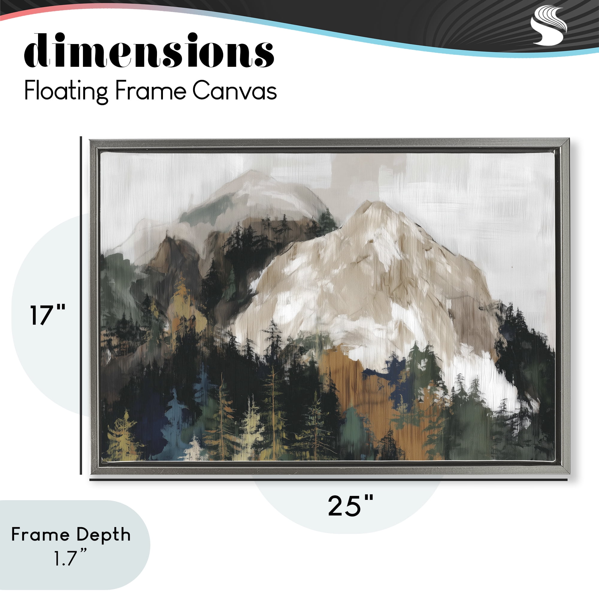 Stupell Industries Rugged Mountain Peaks Gray Framed Floater Canvas Wall Art, design by Chromatic Storm Studio