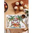 thumbnail image 2 of Merry Christmas Santa Claus Placemats Set of 6 Coconut Tree Shell Beach Heat Insulation Washable Place Mats, Rustic Non-Slip Table Mats for Dining Table Party Kitchen Decor,13x19 Inch, 2 of 4