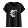 thumbnail image 4 of Xdegoge T Shirts for Women Graphic Under 10 Short Sleeve Crewneck Shirts Floral Summer Casual Tops Tunic Loose Fit Tees Soft Comfy Blouses In Store Shopping Same Day Delivery, 4 of 5