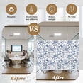 thumbnail image 6 of Blue Botanical Window Privacy Film, Vintage Botanical Birds Static Cling UV Sun Blocking Tint Film Heat Control Windows Films for Bedroom Bathroom, Window Stickers 17.7"x39.3", 6 of 8