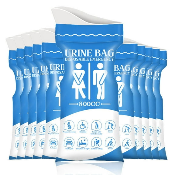 Disposable Urine Bags 800ML 15 PCS Pee Bags for Travel for Women Men Emergency Urine Bag Portable Urinal Bag and Vomit Bags for Camping, Traffic Jams,Pregnant,Patient