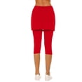thumbnail image 4 of Horkkom Athletic Skirts Women Elastic Waist Skirted Leggings Capris Pants Solid Color Stretch Yoga Pants Red S, 4 of 6