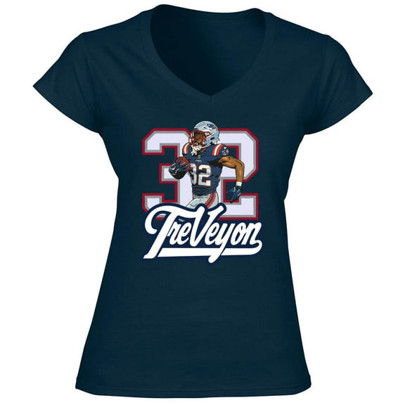 TreVeyon Henderson 32 New England LADIES V-NECK Shirt T-Shirt