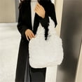 thumbnail image 3 of Biekopu Fashion Long Plush Tote Bags for Women Girls Cute Solid Color Large Capacity Handbag Simple Shoulder Bags, 3 of 7