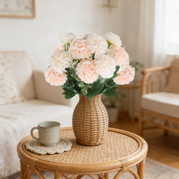 Cheapark Artificial Chrysanthemum Flowers Fake Floral Bouquets for Home Living Room Dining Table Indoor Decorative Use