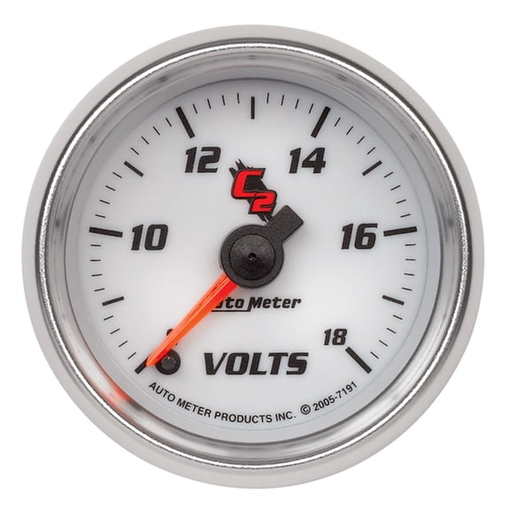 Autometer 7191 C2 Voltmeter 2-1/16", 18V, Digital Stepper Motor