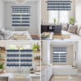 thumbnail image 6 of Dark Blue Gray Kitchen Curtains Sets for Windows 36 Inch Length, Horizontal Stripe Minimalist Geometric Rod Pocket Window Treatments Tier Curtains and Valances Set for Bedroom/Bathroom, 6 of 8