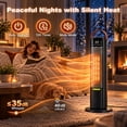 thumbnail image 4 of Space Heaters for Indoor Use, 26" PTC Electric Heater with Remote, 1500W Fast Heating 12ft/s, 75° Oscillation, 1-12H Timer, Space Heater for Large Room, Bedroom, Home Office, 4 of 7