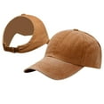 thumbnail image 4 of Dalazy Women Backless Ponytail Hat Baseball Cap High Messy Bun Caps Yellow, 4 of 9