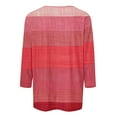 thumbnail image 4 of CYMMPU Tunic Tops 3/4 Sleeve Striped Ombre Summer Trendy Shirts Round Neck Blouses for Women Dressy Casual Spring Tops Loose Fit Dye Tie T-Shirts Multicolor S, 4 of 5