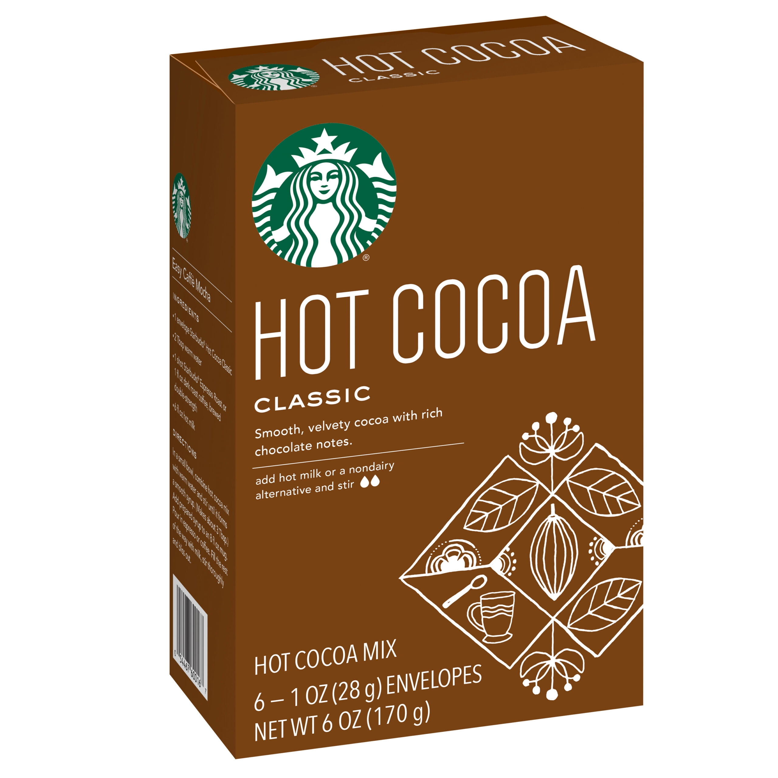 Starbucks Classic Hot Cocoa Mix, 6 Count Box