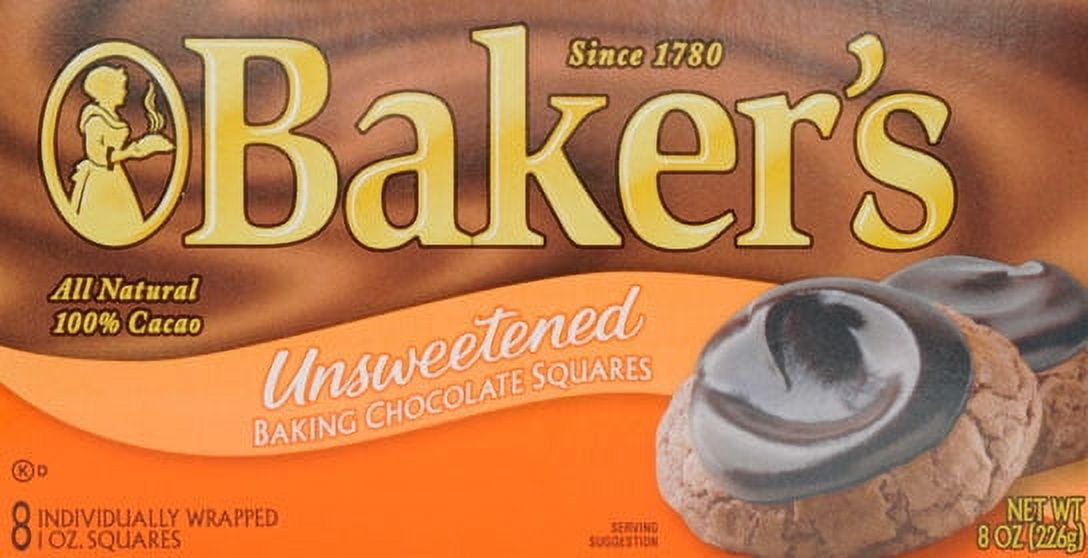 Baker's Unsweetened Chocolate Squares 8 oz Box