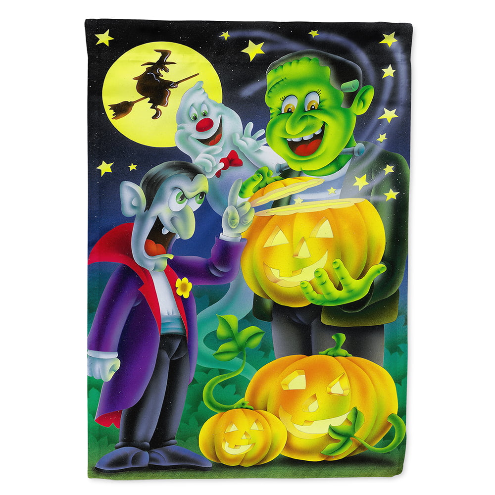 Trick or Treaters Halloween House Flag Frankenstein Dracula 28" x 40"