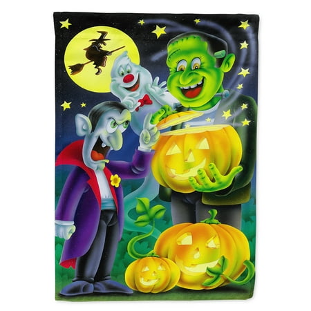 Halloween with Dracula and Frankenstein Flag Canvas House Size