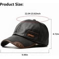 thumbnail image 6 of Warm Leather Baseball Caps, 2026 Men's Genuine Leather Shell Fleece Lining Adjustable Cap for Fall Winter Outdoor, Ball Caps for Men, Men's Baseball Caps, Baseball Hat, 6 of 7