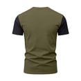 thumbnail image 3 of Afdoent T Shirts For Men Short Sleeve Pocket T-Shirt Comfortable Crew Neck Casual Color Block Top Soft Breathable Daily Wear Tee Summer Vacation Soft Top, 3 of 7