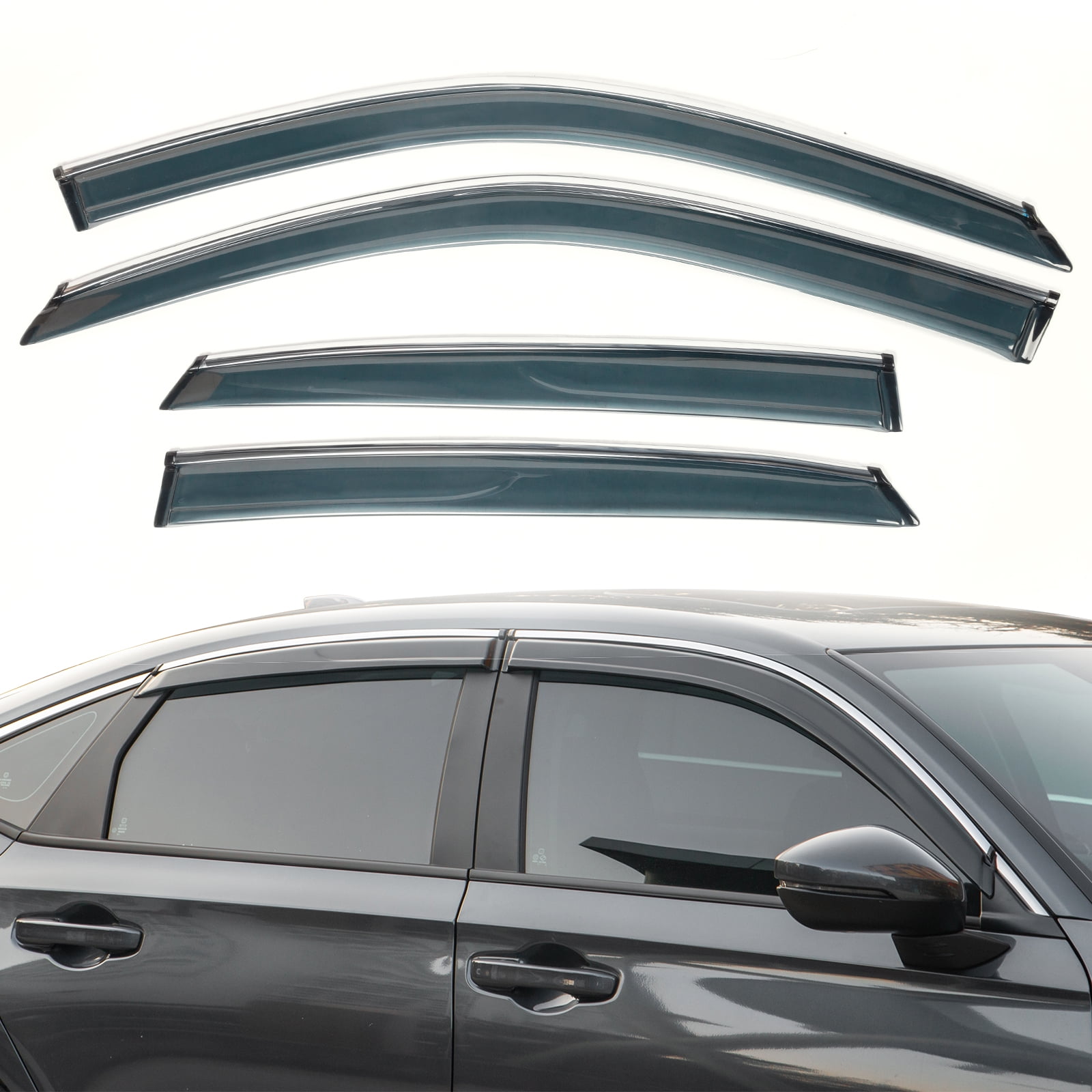 Ikon Motorsports Window Visors Compatible with 20222023 Honda Civic