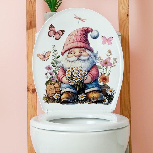 Pegatina de pared "Enano Sueño": Decoración autoadhesiva de fantasía para baño,dormitorio y sala de estar,con temática de hogar mágico