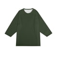 thumbnail image 7 of CIENVNSTG Men's Solid Color 3/4 Sleeve Tees-Classic Crew Neck Loose Fit Baseball T-Shirts Dark Green XL, 7 of 7