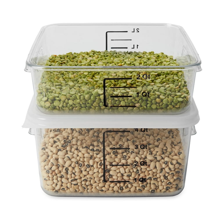 SpaceSaver Square Containers, 4qt, 8 4/5w x 8 3/4d x 4 3/4h, Clear