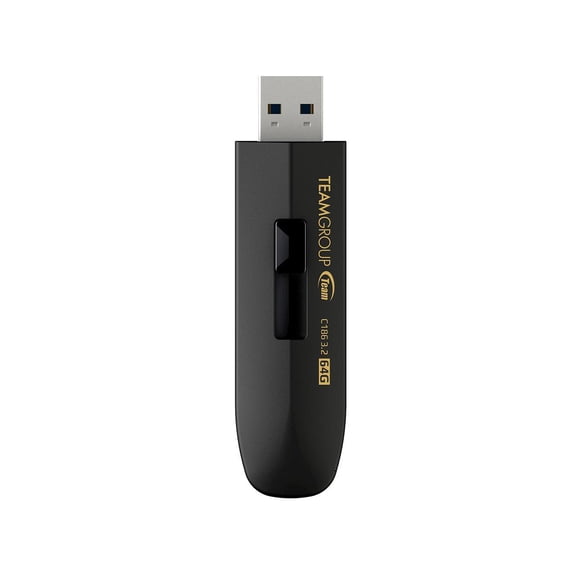 TEAMGROUP C186 64GB USB 3.2 Gen 1 Flash Drive, Black