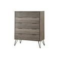 thumbnail image 2 of Contemporary Solid Wood Chest with Metal Hairpin Legs, Grey, 2 of 2