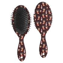 Dark Christmas Animal Pattern Hair Brush,Girls Detangling Hair Brush,Glide Through Tangles with Ease for Wet & Dry Hair,8.8"X2.8"
