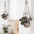 thumbnail image 2 of 3 Pack Macrame Plant Hangers Indoor Different Size Hanging Planter Basket Flower Pot Holder with Beads No Tassels 35'/29'/23', Medium, Brown, 2 of 5