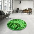 thumbnail image 4 of Ahgly Company Machine Washable Indoor Round Transitional Green Area Rugs, 8' Round, 4 of 7
