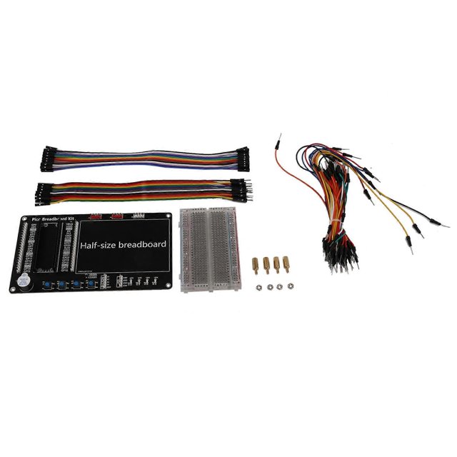 Para el kit básico Pico, para Pico con placa de pruebas de tamaño medio, paquete de cables puente negros, negros