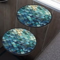 thumbnail image 4 of Round Stove Burner Covers 4 Pcs for Home Decor Cooktop Decorative ,Fish Scale Ocean Wave Japanese Multicolor, Metal Round Stove Burner Covers 8Inch And 10Inch, 4 of 6