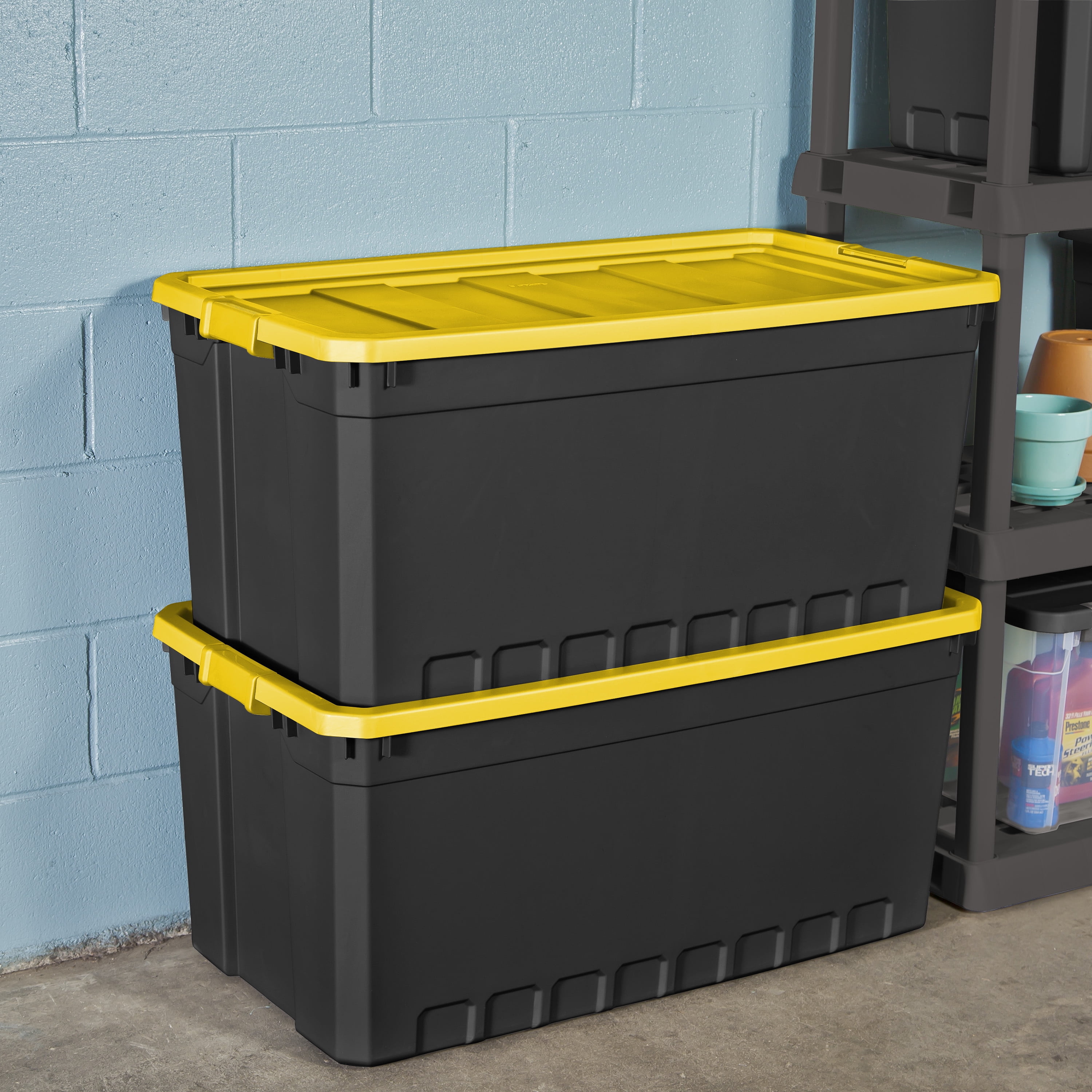 Yellow Lily Details about   19 Gal Set Of 6 Modular Stacker Tote Durable Storage Solution 