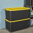 thumbnail image 6 of Sterilite 50 Gallon Stacker Tote Plastic, Yellow Lily, Set of 3, 6 of 9